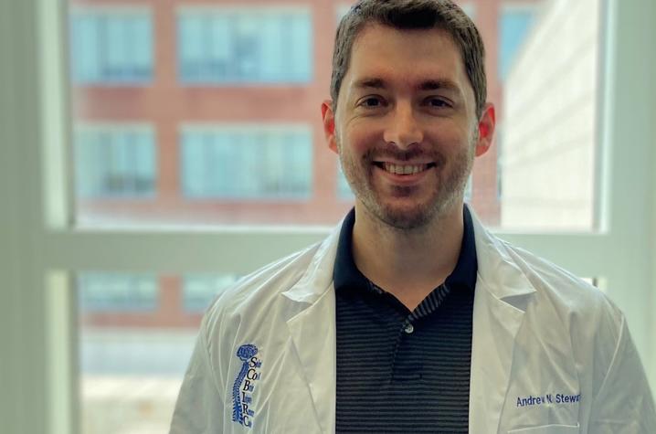 This is a photo of Andrew Stewart, Ph.D., an assistant professor at the Spinal Cord and Brain Injury Research Center (SCoBIRC) in the Department of Neuroscience in the UK College of Medicine. Photo provided.