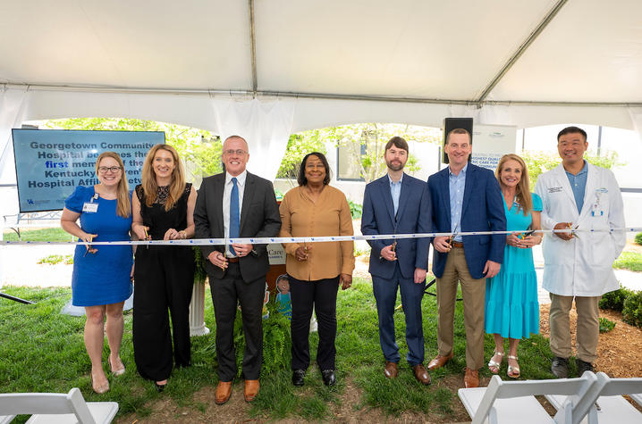 This is a photo at an event celebrating Georgetown Community Hospital becoming the first hospital to join the Kentucky Children's Hospital Affiliate Network. Photo by Mark Mahan