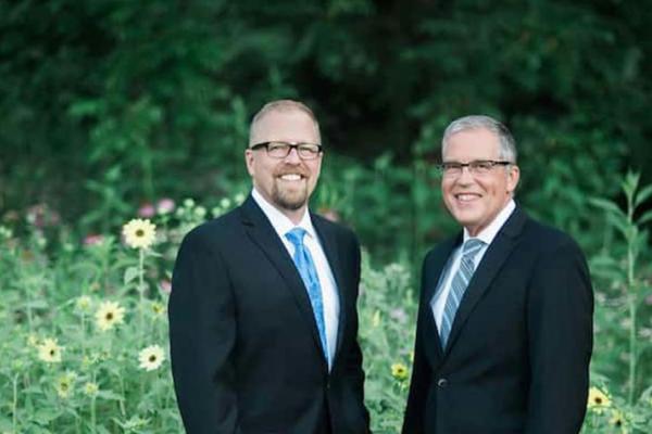 This is a photo of UK College of Medicine alumni Mark Huffman, M.D., and Jim Huffman, M.D. Photos provided. .