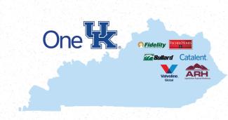 OneUK logo in shape of Kentucky