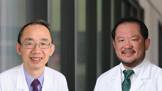 This is a photo of UK Markey Cancer Center physician-scientists Zhonglin Hao and Eddy Yang. Photo provided by UK HealthCare Brand Strategy.