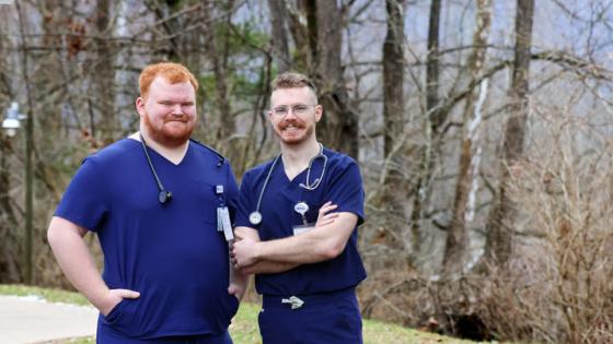 This is a photo of RPLP students Alex Willett, left, and Bradley Firchow, who helped create the Caring for Appalachians Through Service (CATS) Clinic in Morehead, Kentucky. Hilary Brown | UK Photo
