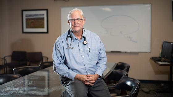 This is a photo of Greg Jicha, M.D., Ph.D., who is supported by the NIH’s National Institute on Aging, which leads research on aging, the aging process and diseases and conditions associated with growing older, in order to extend the healthy, active years of life. UK Photo