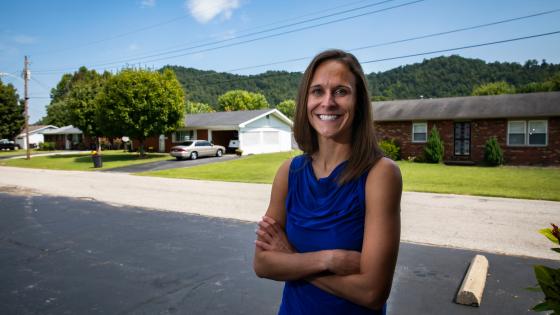 This is a photo of April Young, Ph.D., who is supported by the National Institute on Drug Abuse, which aims to reduce the negative impacts of drug use, inform effective policy development, raise public understanding of addiction as a chronic yet treatable medical condition and combat the stigma surrounding it.  UK Photo