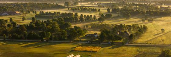 Aerial view of Kentucky farmland